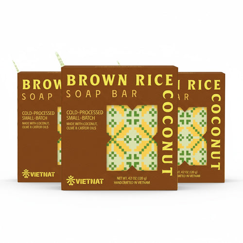 Brown Rice & Coconut Milk Soap Bar – Natural Exfoliating & Hydrating Skincare