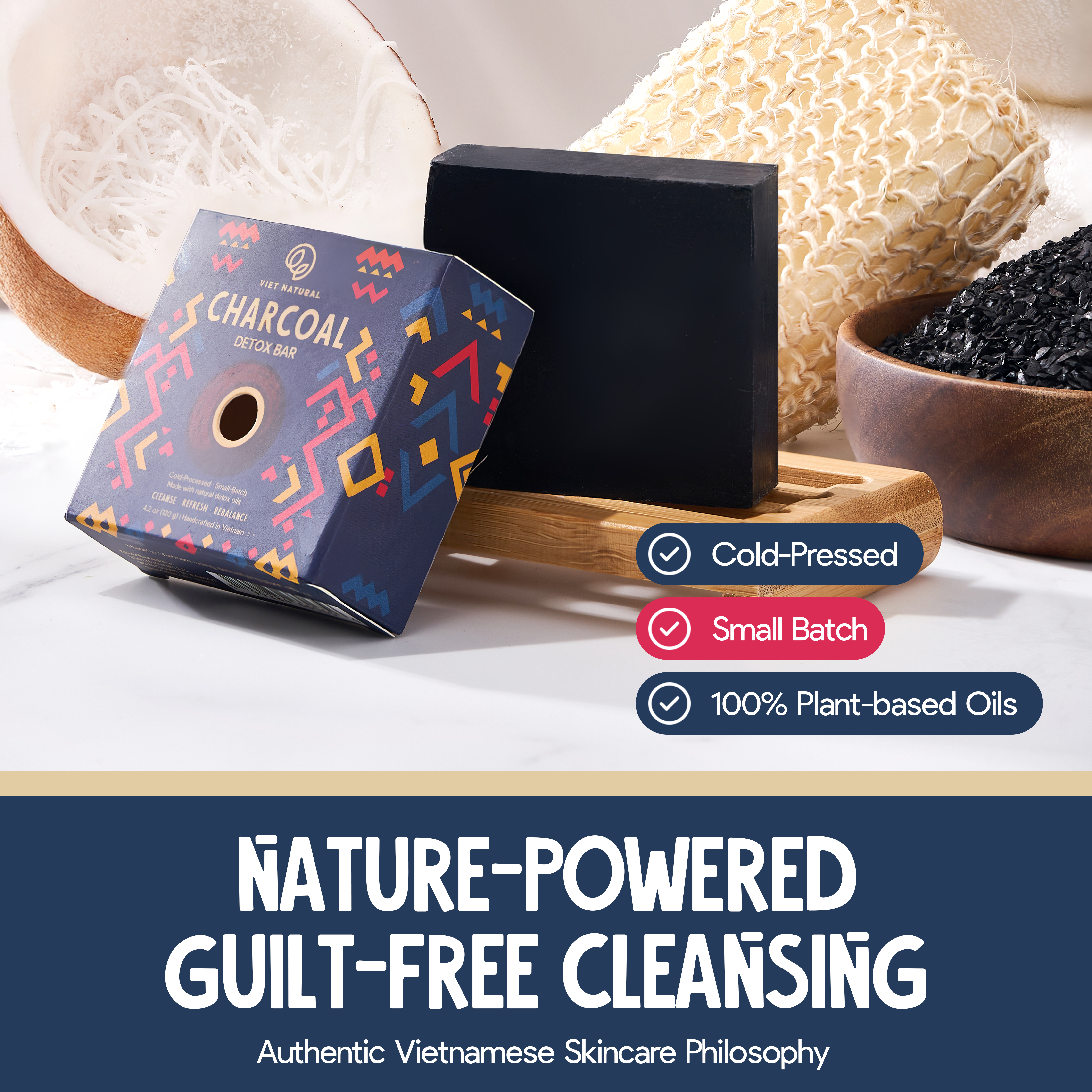 Activated Charcoal Detox Soap Bar for Men – Cold-Process Natural Bar with Rosemary Oil