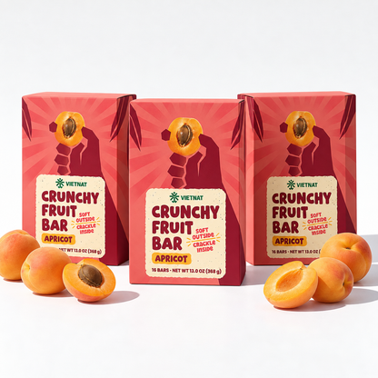 Crunchy Fruit Bar Apricot — three boxes