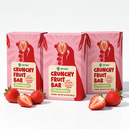 Crunchy Fruit Bar Strawberry — three boxes