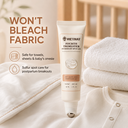 Vietnat Fourth Trimester Overnight Spot Gel - Sulfur Acne Treatment for Postpartum Hormonal Breakouts, Won't Bleach Fabric, Breastfeeding-Safe | 1 Fl Oz