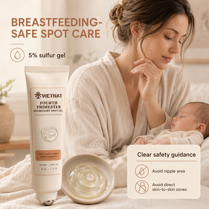 Vietnat Fourth Trimester Overnight Spot Gel - Sulfur Acne Treatment for Postpartum Hormonal Breakouts, Won't Bleach Fabric, Breastfeeding-Safe | 1 Fl Oz