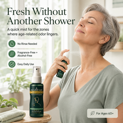 VIETNAT TeaLeaf Mist — Targeted Freshening Mist for Ages 60+| Vietnamese Green Tea & Guava Leaf - Fragrance-Free, 2.5 FL OZ / 75 ML