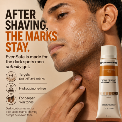 VIETNAT EvenSafe Dark Spot Corrector for Men, Hydroquinone-Free | Tranexamic Acid + Kojic Acid + Niacinamide Serum for Deeper Skin Tones