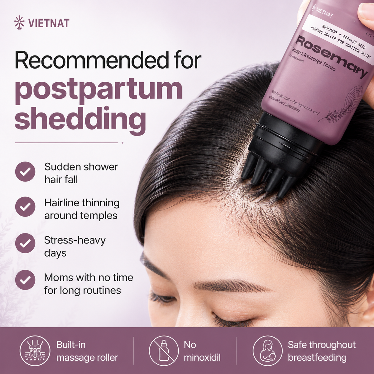 VIETNAT Rosemary Scalp Massage Tonic for New Moms with Ferulic Acid