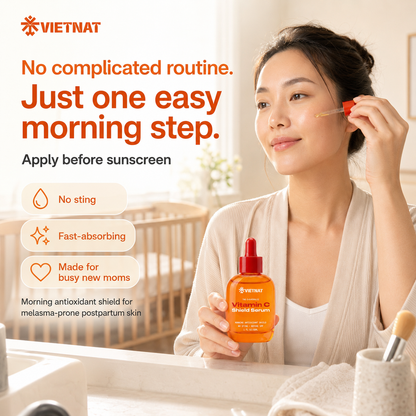 VIETNAT Vitamin C Shield Serum for New Moms — The Morning Step Melasma-Prone Skin Shouldn't Skip | 1 Fl Oz
