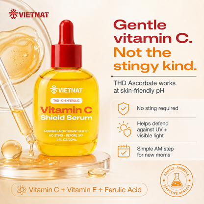 VIETNAT Vitamin C Shield Serum for New Moms - The Morning Step Melasma-Prone Skin Shouldn't Skip | 1 Fl Oz (Copy)