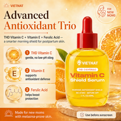 VIETNAT Vitamin C Shield Serum for New Moms - The Morning Step Melasma-Prone Skin Shouldn't Skip | 1 Fl Oz (Copy)