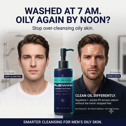 VIETNAT TrueWash Foaming Face Wash for Men — Cleansing Oil Cleanser for Oily & Acne-Prone Skin, Squalane + Cajuput Oil, 5 fl oz