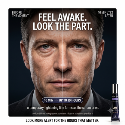 VIETNAT EyeLift Eye Tightening Serum for Men | Visibly Tighter, Less Puffy Under-Eyes in 10 Minutes, Lasts Up to 10 Hours | Travel-Size 5 ML Tube for Interviews, Meetings & Dates