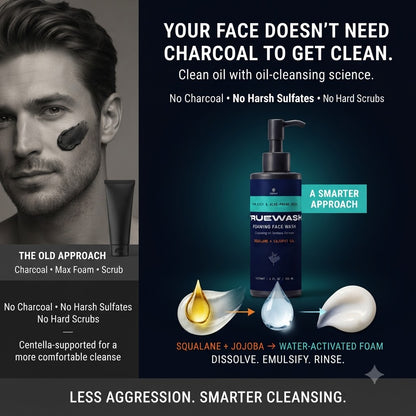 VIETNAT TrueWash Foaming Face Wash for Men — Cleansing Oil Cleanser for Oily & Acne-Prone Skin, Squalane + Cajuput Oil, 5 fl oz