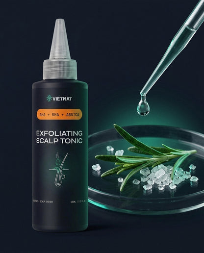 VIETNAT Exfoliating Scalp Tonic | Scalp Exfoliator with Glycolic acid + Lactic acid + Salicylic acid for Clarifying Build Up & Purifying – 5 oz