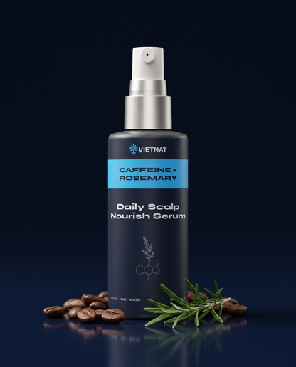 VIETNAT Daily Scalp Nourish Serum for Men | To Promote Fuller-Looking Hair, Stronger-Looking Roots with Caffeine, Rosemary, Niacinamide + Panthenol + Amino Acids| 1 FL OZ