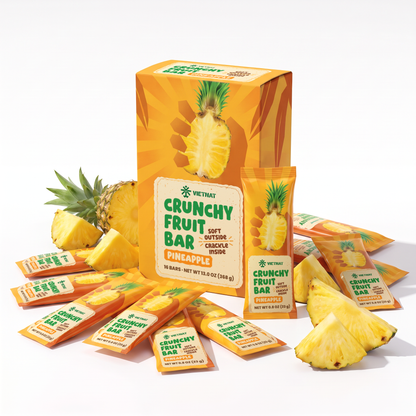 Crunchy Fruit Bar Pineapple box with individually wrapped bars