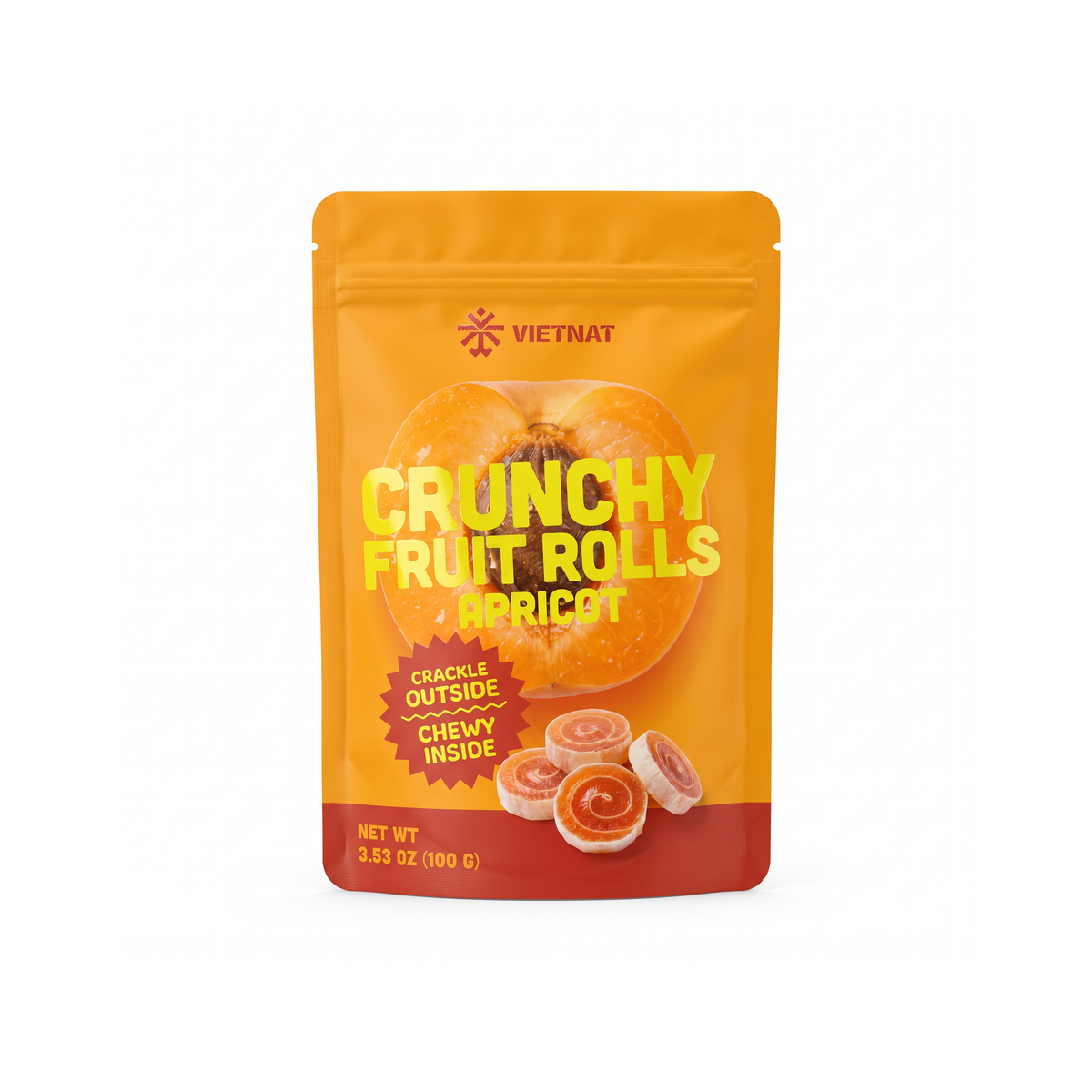 VietNat Crunchy Apricot Fruit Rolls
