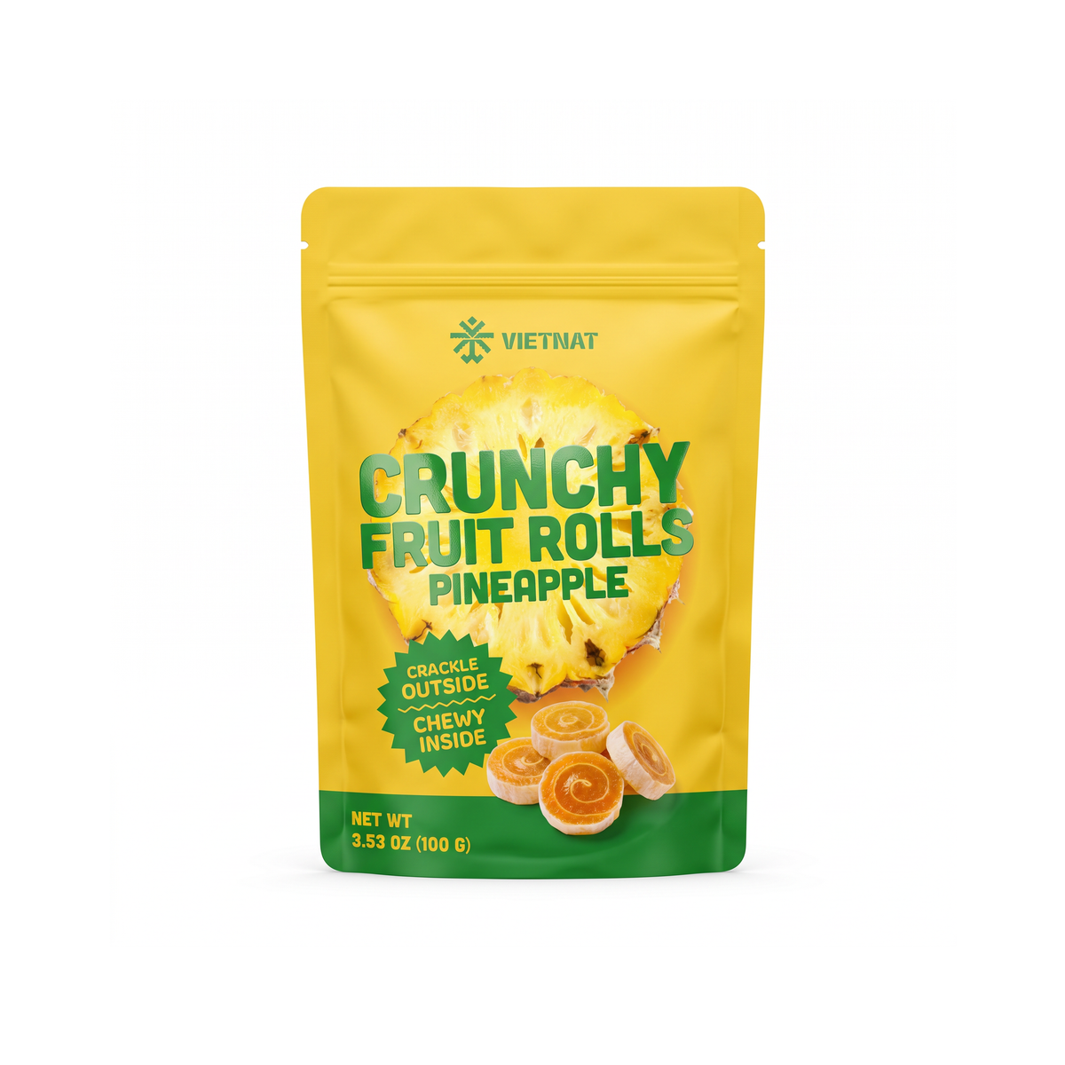 VietNat Crunchy Pineapple Fruit Rolls