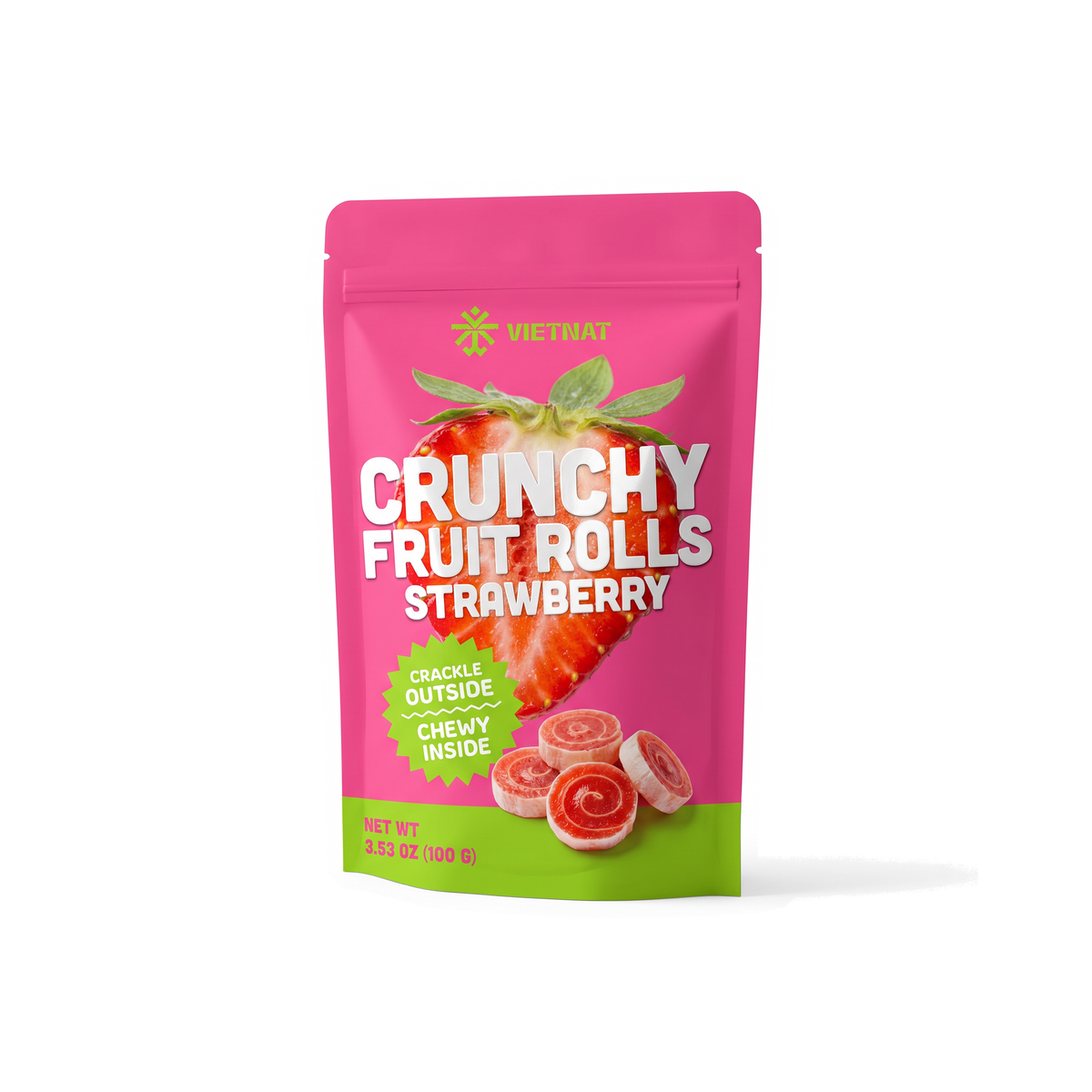 VietNat Crunchy Strawberry Fruit Rolls
