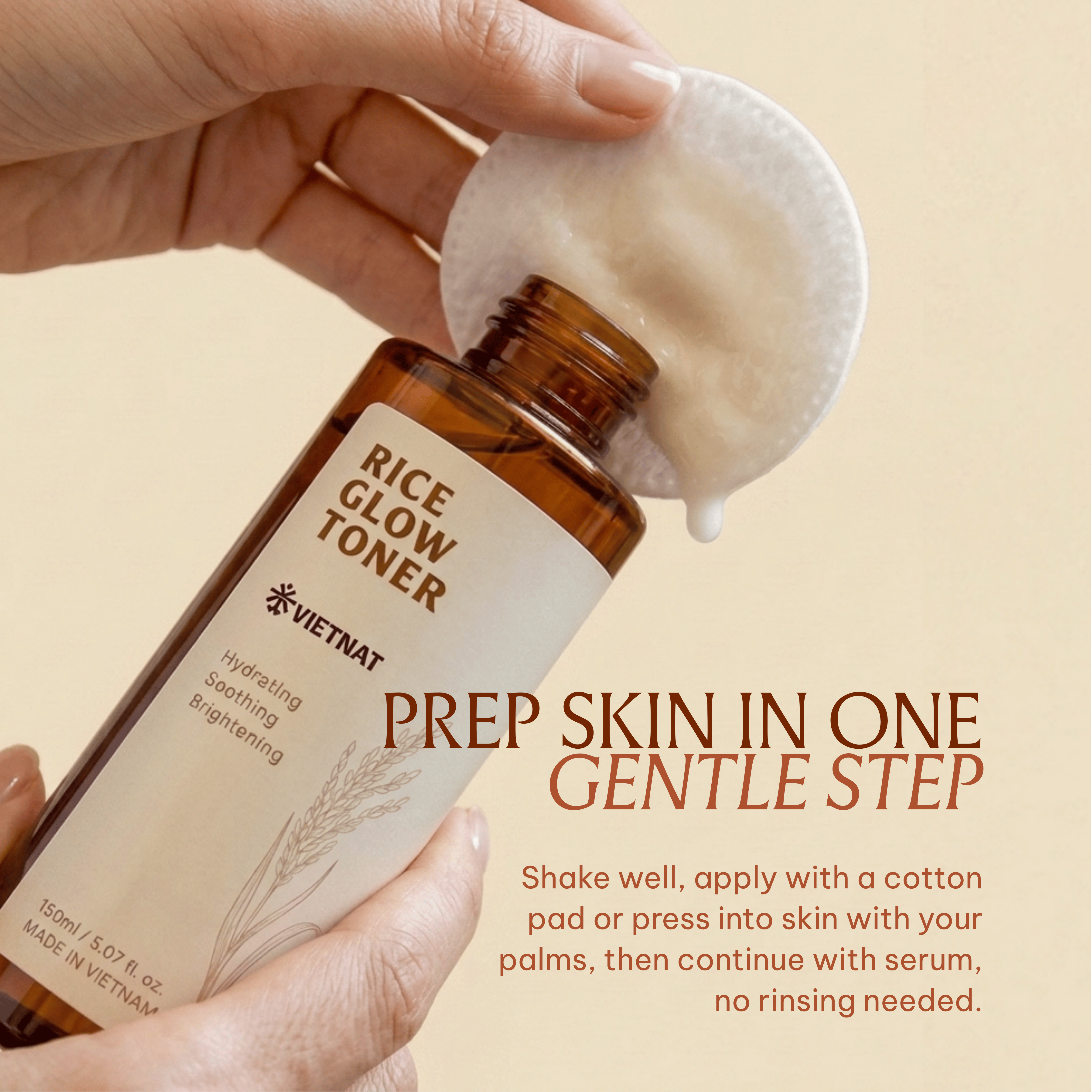 Vietnat Rice Glow Hydrating & Brightening Toner with Niacinamide, Glycerin & Rice Extract