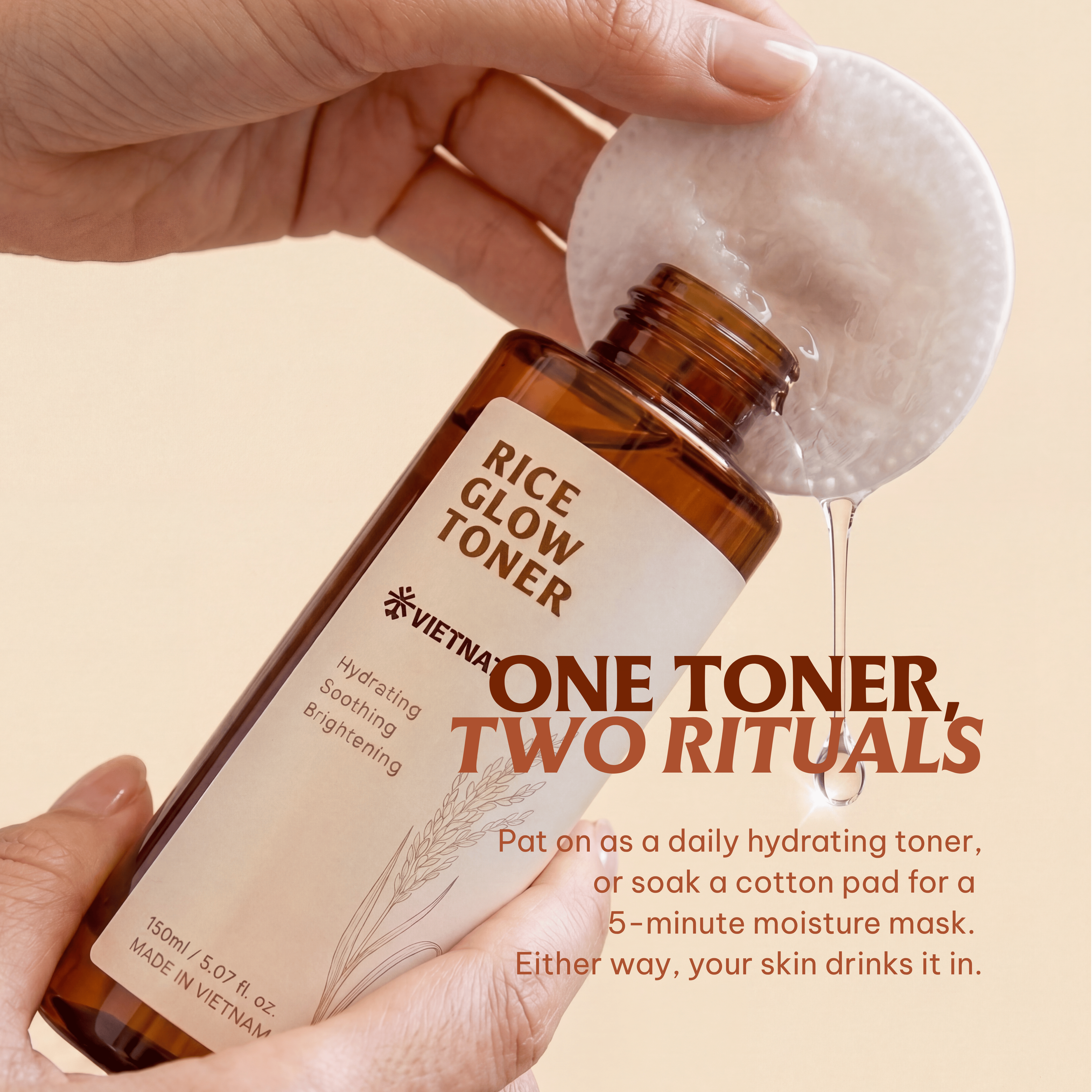Vietnat Rice Glow Toner - Fermented ST25 Vietnamese Rice with Niacinamide & Centella Asiatica