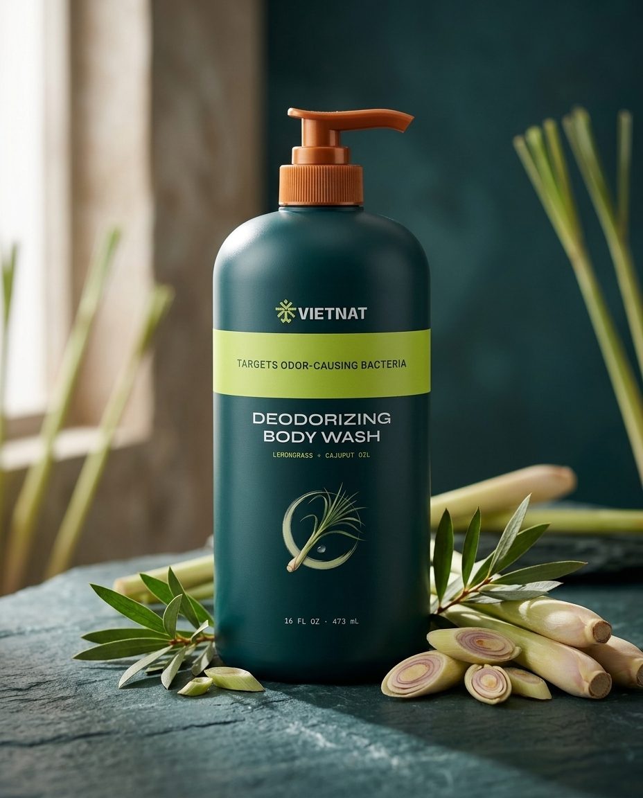 VIETNAT Deodorizing Body Wash for Men with lemongrass and cajuput on slate