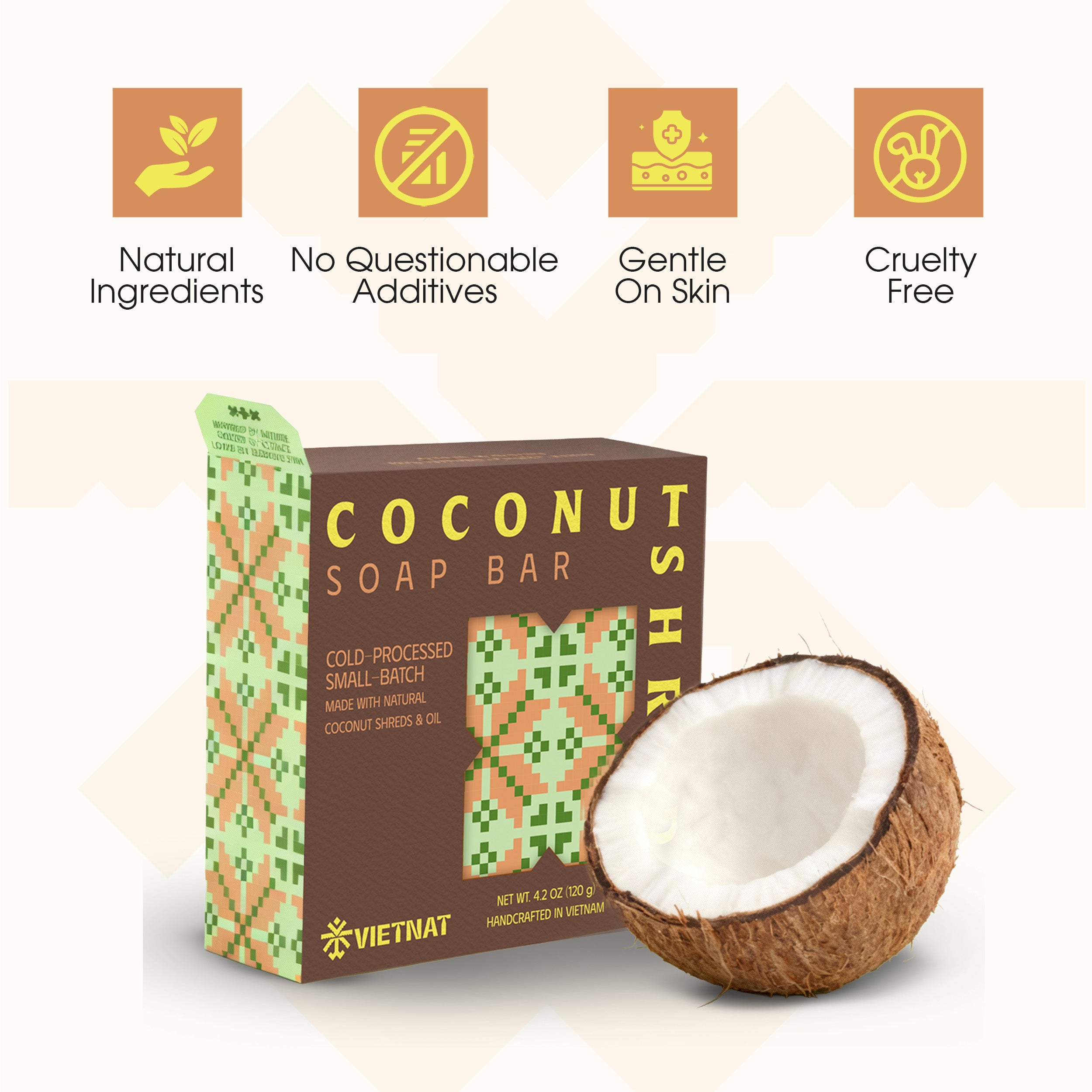 Coconut Body Scrub Soap Bar for Glowing Skin – Gentle Exfoliation & Deep Hydration with Coconut Oil & Beeswax
