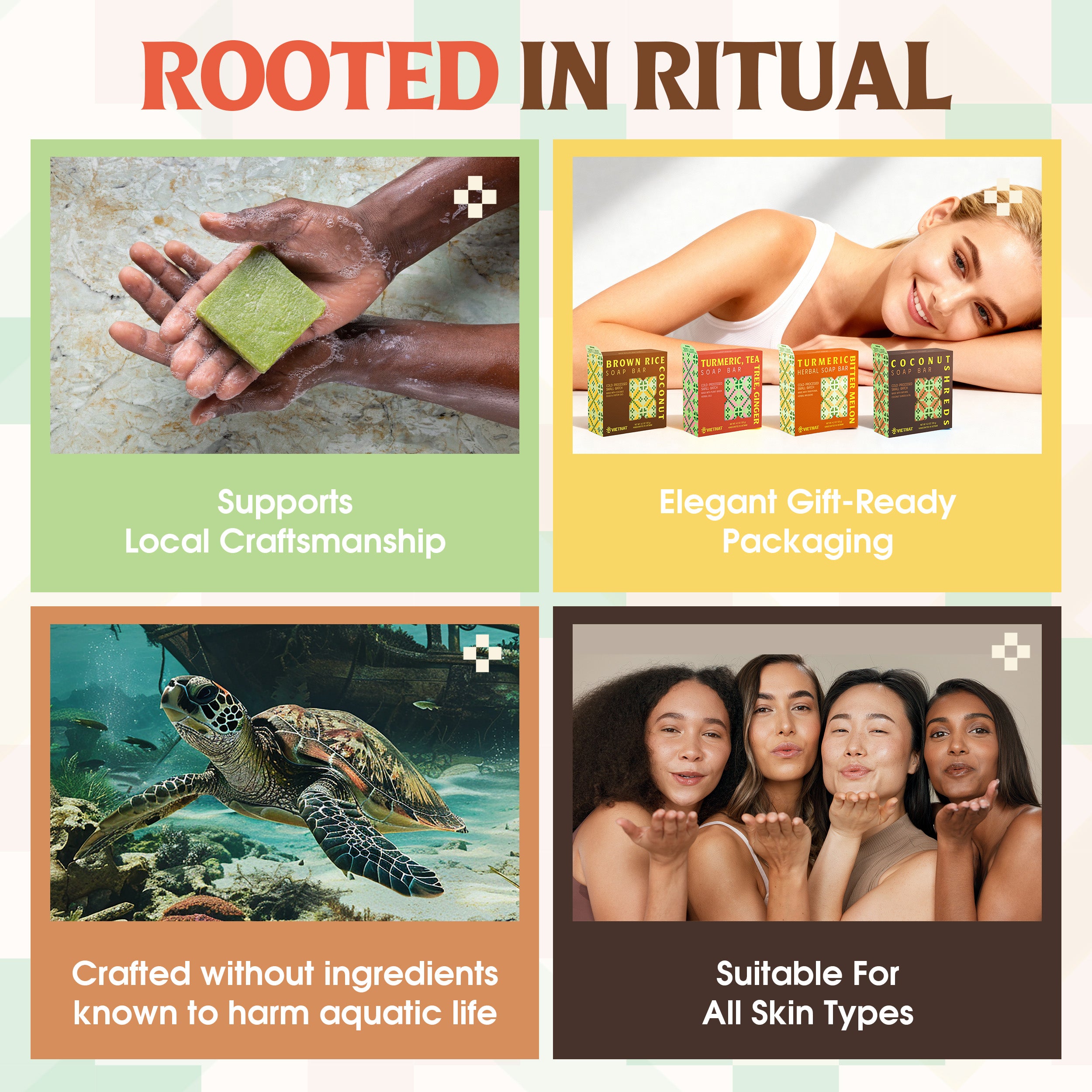 Turmeric, Tea Tree & Ginger Soap Bar for Acne, Oily & Sensitive Skin