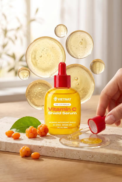 VIETNAT Vitamin C Shield Serum for New Moms - The Morning Step Melasma-Prone Skin Shouldn't Skip | 1 Fl Oz (Copy)
