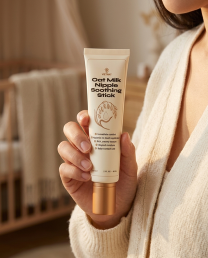 VIETNAT Oat Milk Nipple Soothing Stick with  Colloidal Oatmeal & Ceramides, No Wipe Needed, Safe for Baby | 2 Fl Oz